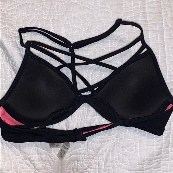 PINK Strappy Front T-back Bikini Swim Suit - Picture 4 of 5